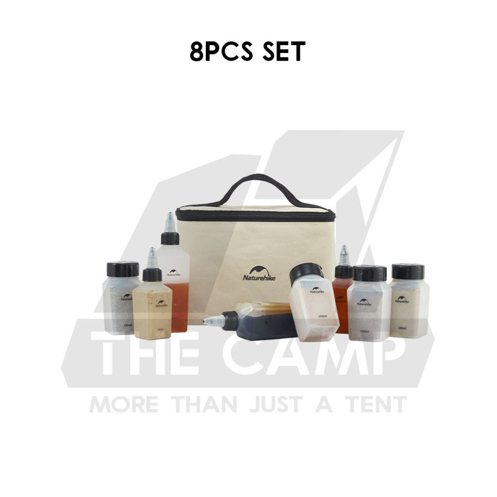 Naturehike Seasoning Set 6pcs 8pcs Oil Bottle Outdoor Camping Picnic Tableware BBQ Barbecue Condiment Bag CNH22CJ043