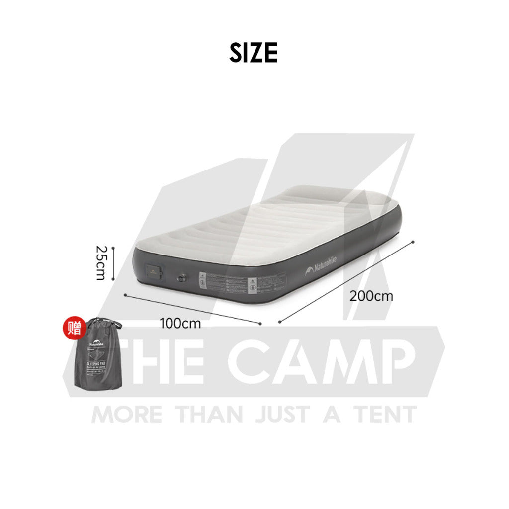 Naturehike Inflatable Air Bed 25cm Built In Pillow with Pump Mattress Single Double Triple King Tilam Angin CNK2450WS040