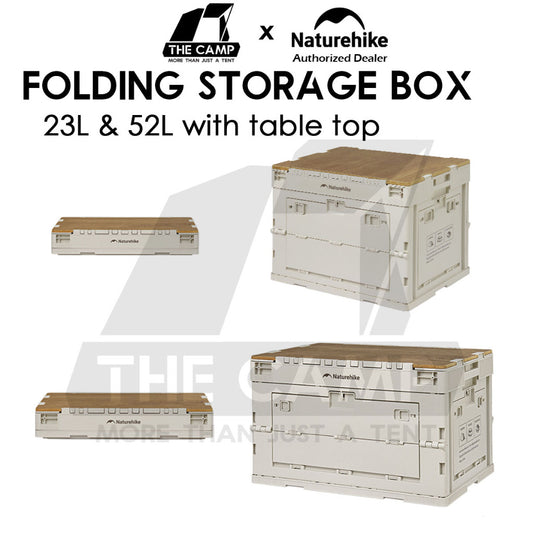 Naturehike Camping Folding Storage Box 23L 52L with Top 50L 80L Wood Base Outdoor Sport Family Hiking CNK2450XB020