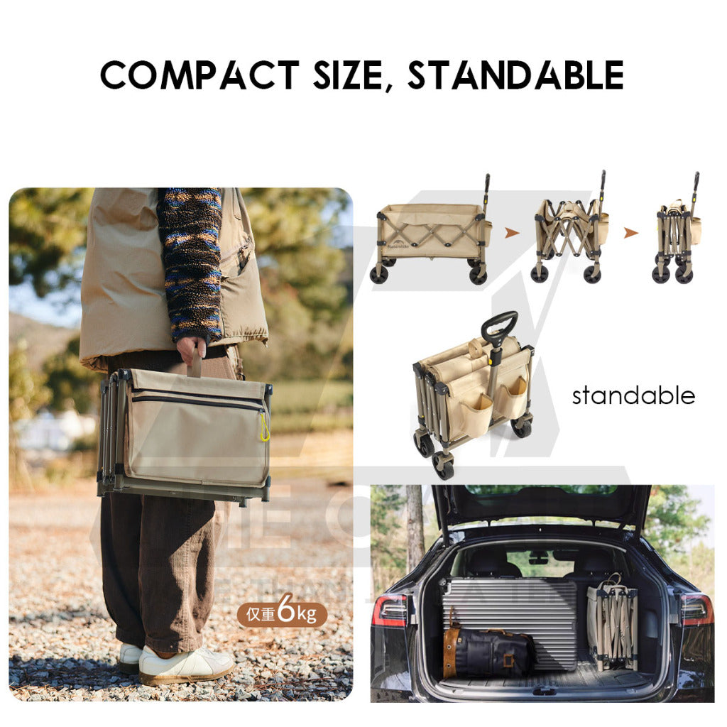 Naturehike QingYing Compact Wagon Trolley Cart with Brake 250L 110L Foldable Detachable Wheel CNK2350JJ012