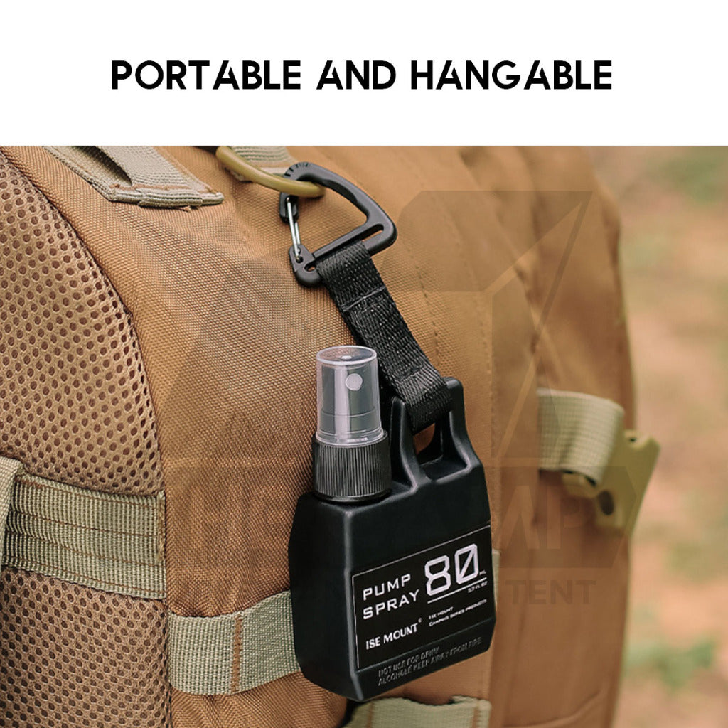 Outdoor Camping Spray Pump Bottle 80ml Tactical Style Oil Perfume Lotion Detergent Case Liquid Container with Hook Strap
