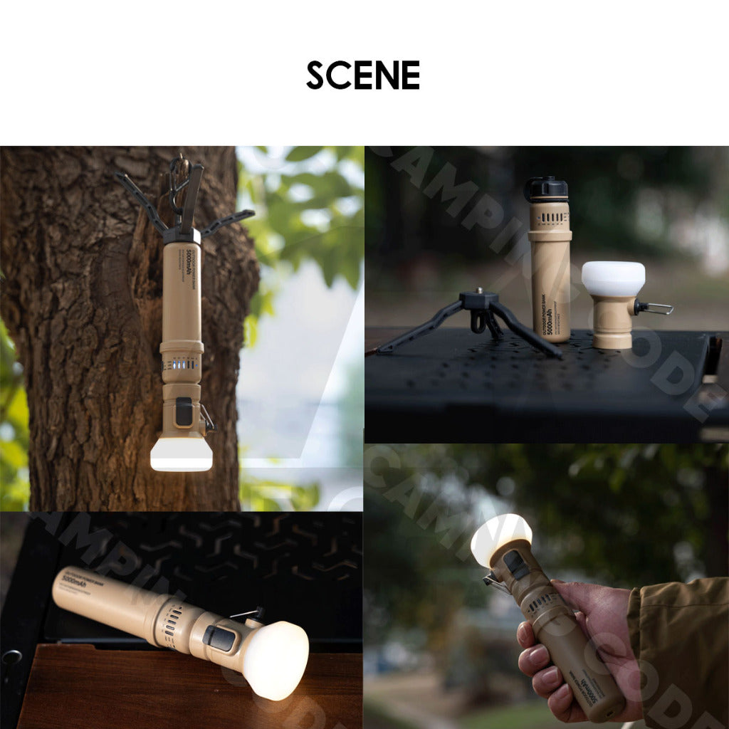 Waterproof Power Bank Light 5000mah IP67 Outdoor Camping Lantern Tripod Lamp Modular Type USB Rugged Elecom Nestout