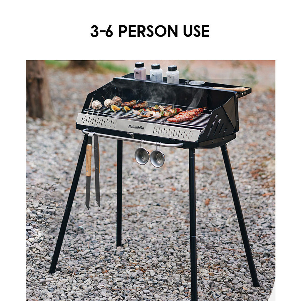 Naturehike Portable Charcoal BBQ Grill Stand Adjustable Height Stove Outdoor Camping Table Top Hanging Rack CNK2300015