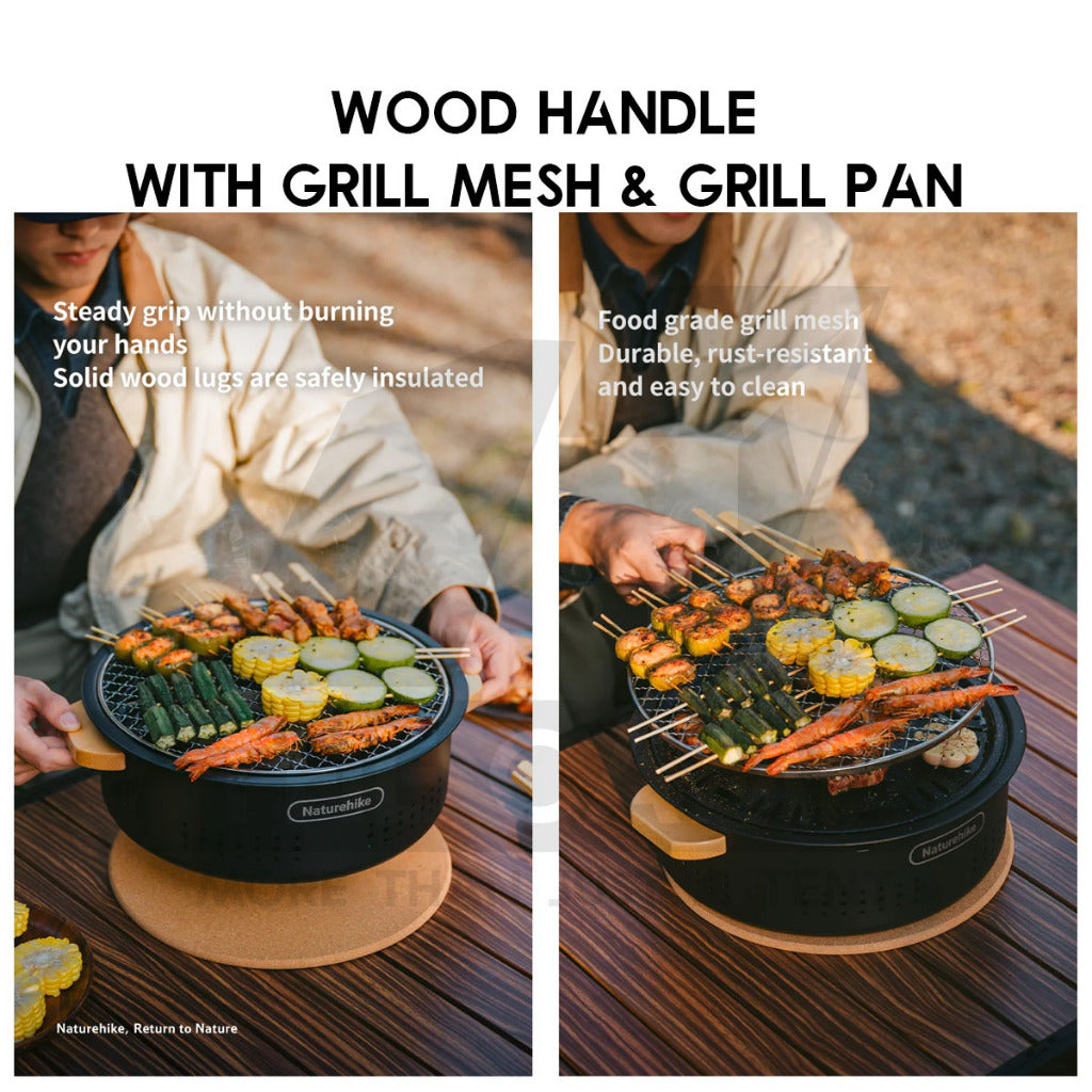 Naturehike Round Charcoal BBQ Grill Pan Fire Pit Stove Outdoor Camping Barbecue Firepit CNK2550CF010