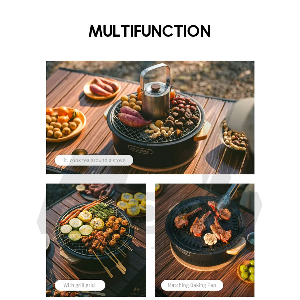 Naturehike Round Charcoal BBQ Grill Pan Fire Pit Stove Outdoor Camping Barbecue Firepit CNK2550CF010