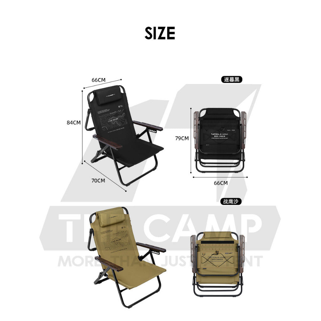 Shinetrip Full Recliner Chair Headrest 6 levels Reclining Sleeping Outdoor Camping High Back Extra Width Kerusi Healing