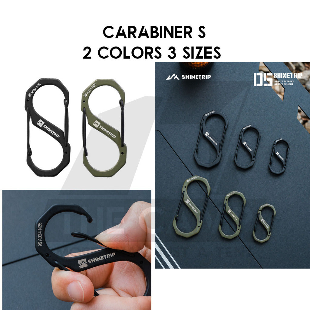 Shinetrip Carabiner S type D type Tactical Design Stainless Steel / Aluminium Alloy Buckle Clip Key Chain Outdoor