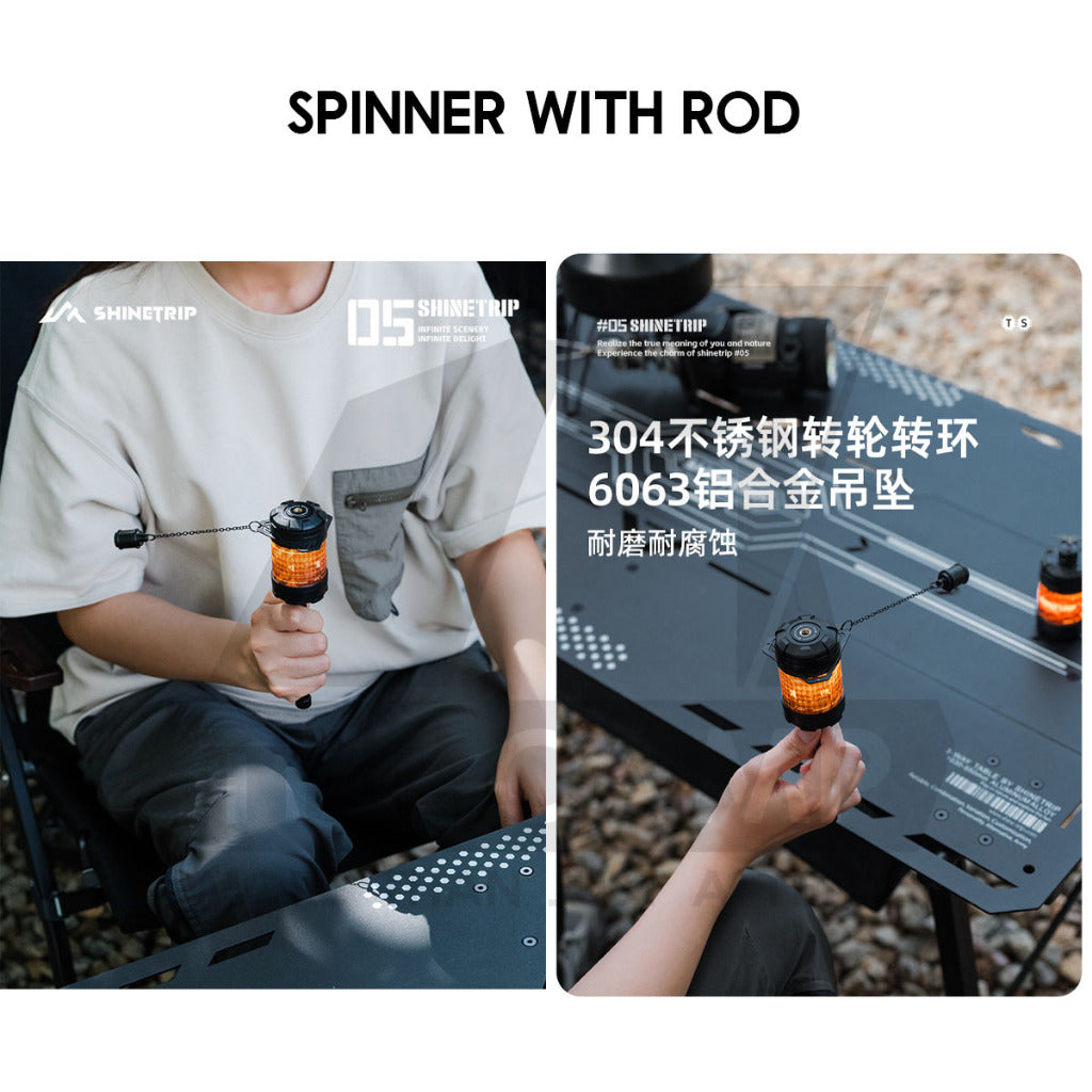 Shinetrip 19 Tornado Light Accessories Spinner Aeroplane Lamp Rod Holder 1/4 Spinning Nut Lamp Outdoor Camping Tactical