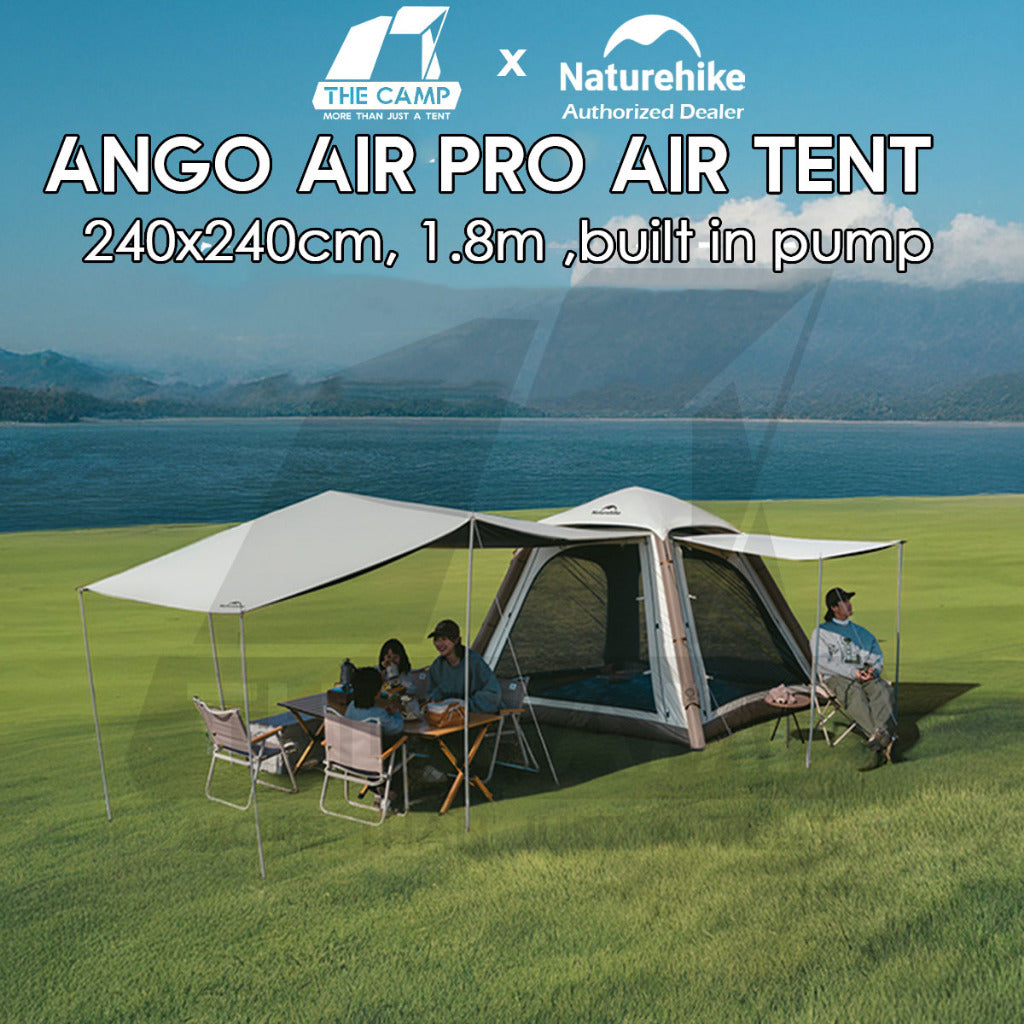 Naturehike Ango Air Pro Air Tent Built in Air Pump With Extended Flysheet 4 pax Outdoor Camping Khemah CNK2550WS017
