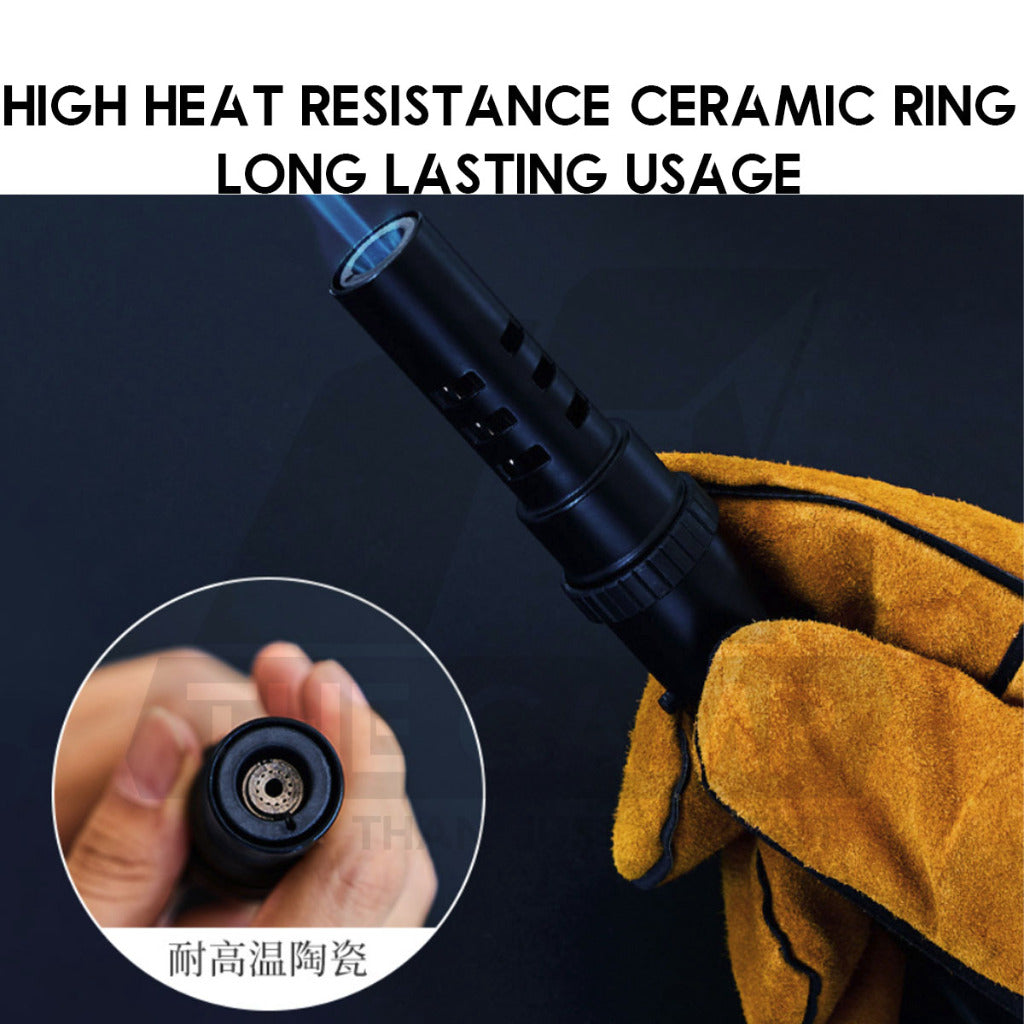 Black Samurai Fire Torch Outdoor Camping Blue Jet Flame Gun Butane Gas Burner Portable Metal Lighter Pemetik Api