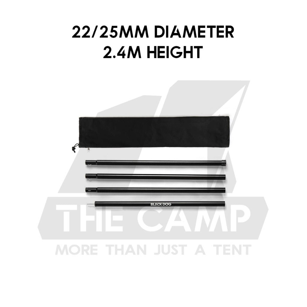 Blackdog Flysheet Pole Door Pole Tarp Pole 19mm 22mm 25mm 1.7m 2.4m 3m Tiang Khemah