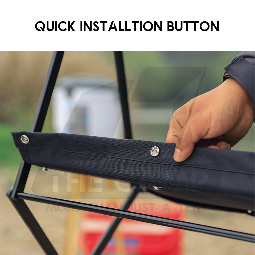 Camping Foldable Rack Basket 2 Layer 3 Layers Shelf Aluminum + Cloth Outdoor Hanger Tripod Stand Tableware Rak Lipat
