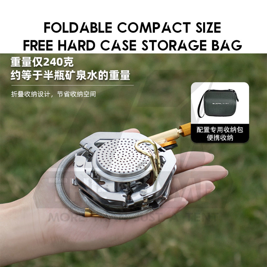 Buerk Portable Gas Stove Heavy Duty High Quality Gas Reversible Folding Foldable Outdoor Camping Adaptor Adapter Mini
