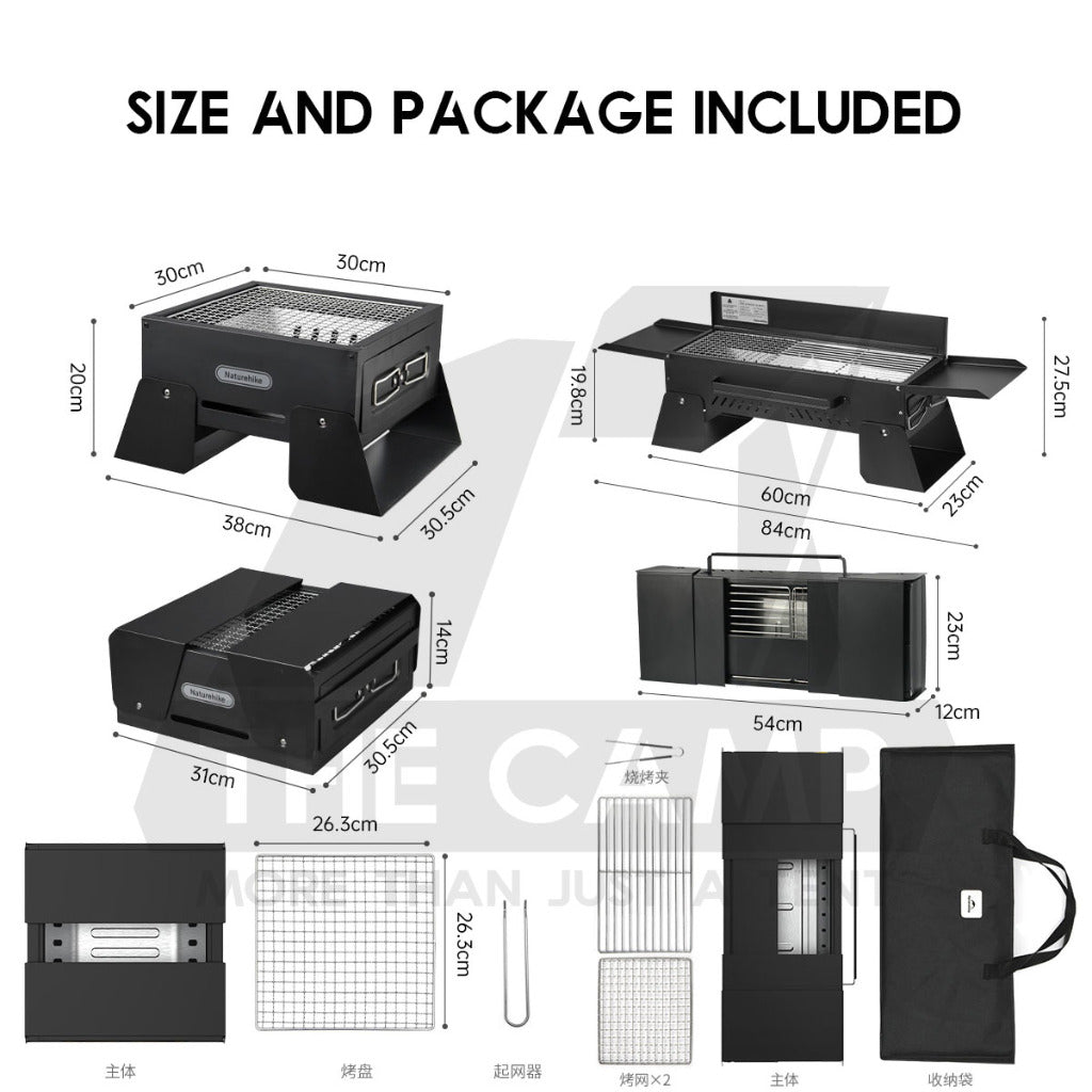Naturehike Foldable BBQ Rack Portable Grill Folding Charcoal Grills Stove Barbecue Tabletop CNK2450CF017 CNK2450CF018