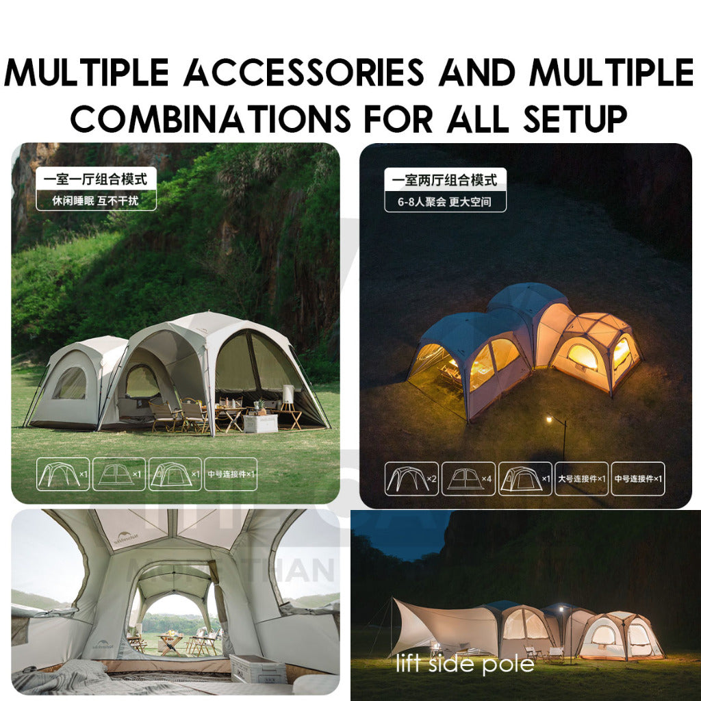 Naturehike Auto Dome Shelter Camping Tarp Inner Tent Extension Flysheet Door Mesh TPU Cloth Groundsheet CNK230WS014