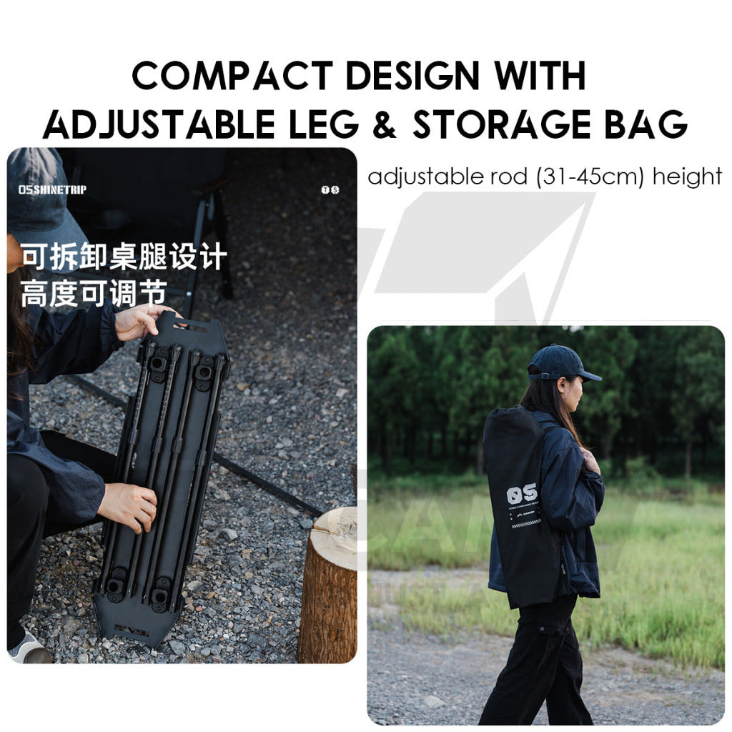 Shinetrip Skateboard Rack Table ST05 Tactical IGT Series Folding Table Shelf Storage Aluminum Alloy Meja Rak Khemah