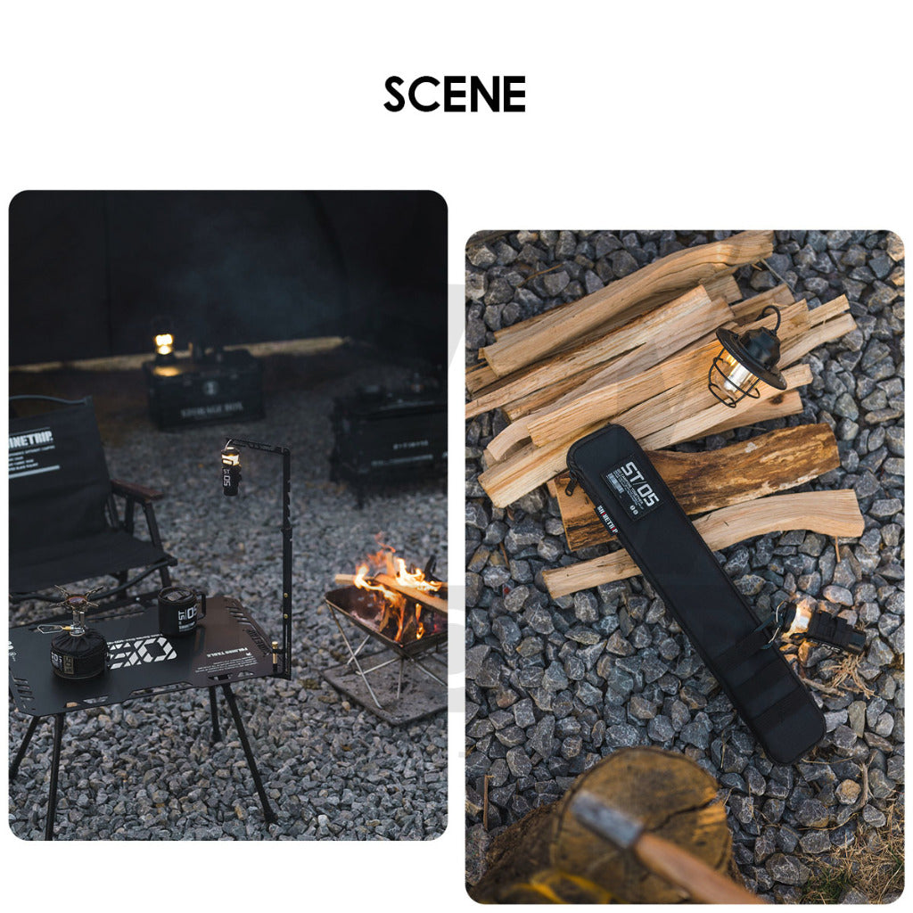 Shinetrip Lamp Pole Adjustable Height Outdoor Camping Stainless Steel Light Stand Rack Table Hanger A520