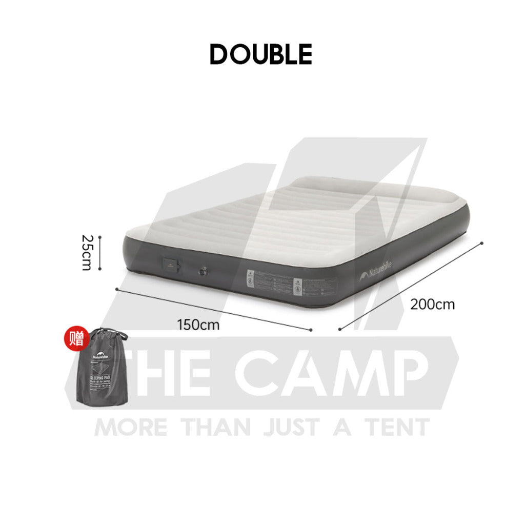 Naturehike Inflatable Air Bed 25cm Built In Pillow with Pump Mattress Single Double Triple King Tilam Angin CNK2450WS040