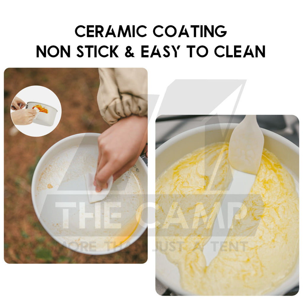 Naturehike Ceramic / Aluminium Cookware Non Stick Coating Cooking Pot Kettle Pan Camping Outdoor Picnic CNK2450CF013