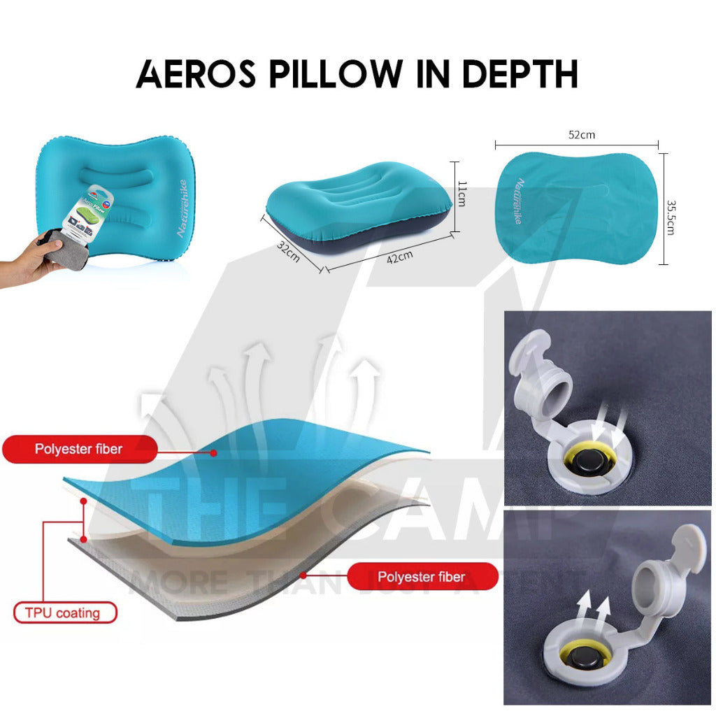 Naturehike Pillow Camping Inflatable Auto Inflate Automatic Aeros TPU Flocking Inflation Sleeping Bag Tent Flysheet Case
