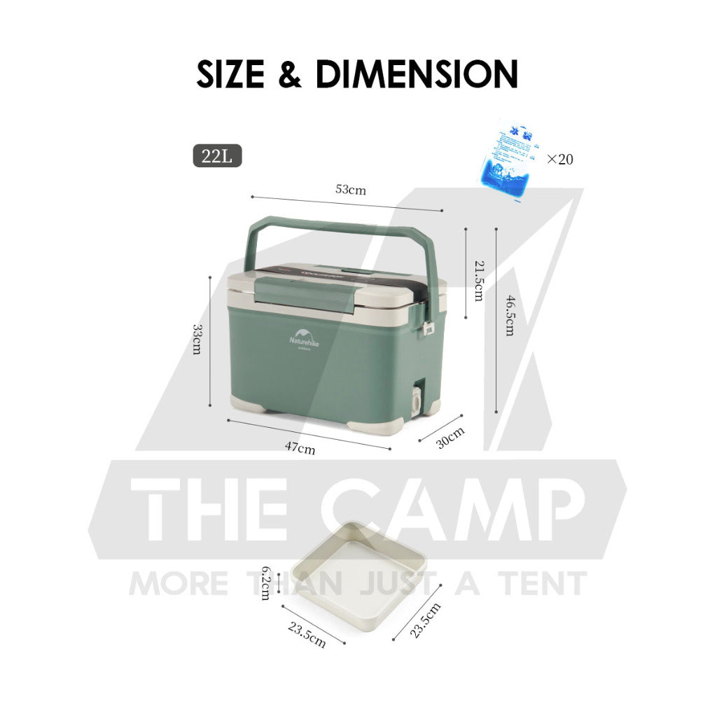 Naturehike Portable LY Cooler Box Ice Box Camping Outdoor Picnic Refrigerator Storage Box 22L 30L Freezer NH21SNX05
