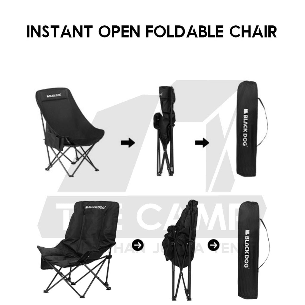 Blackdog Foldable Chair Camping Outdoor Foldable Folding Moon Chair Tent Table Flysheet Black CBD2300JJ020 CBD2300JJ026