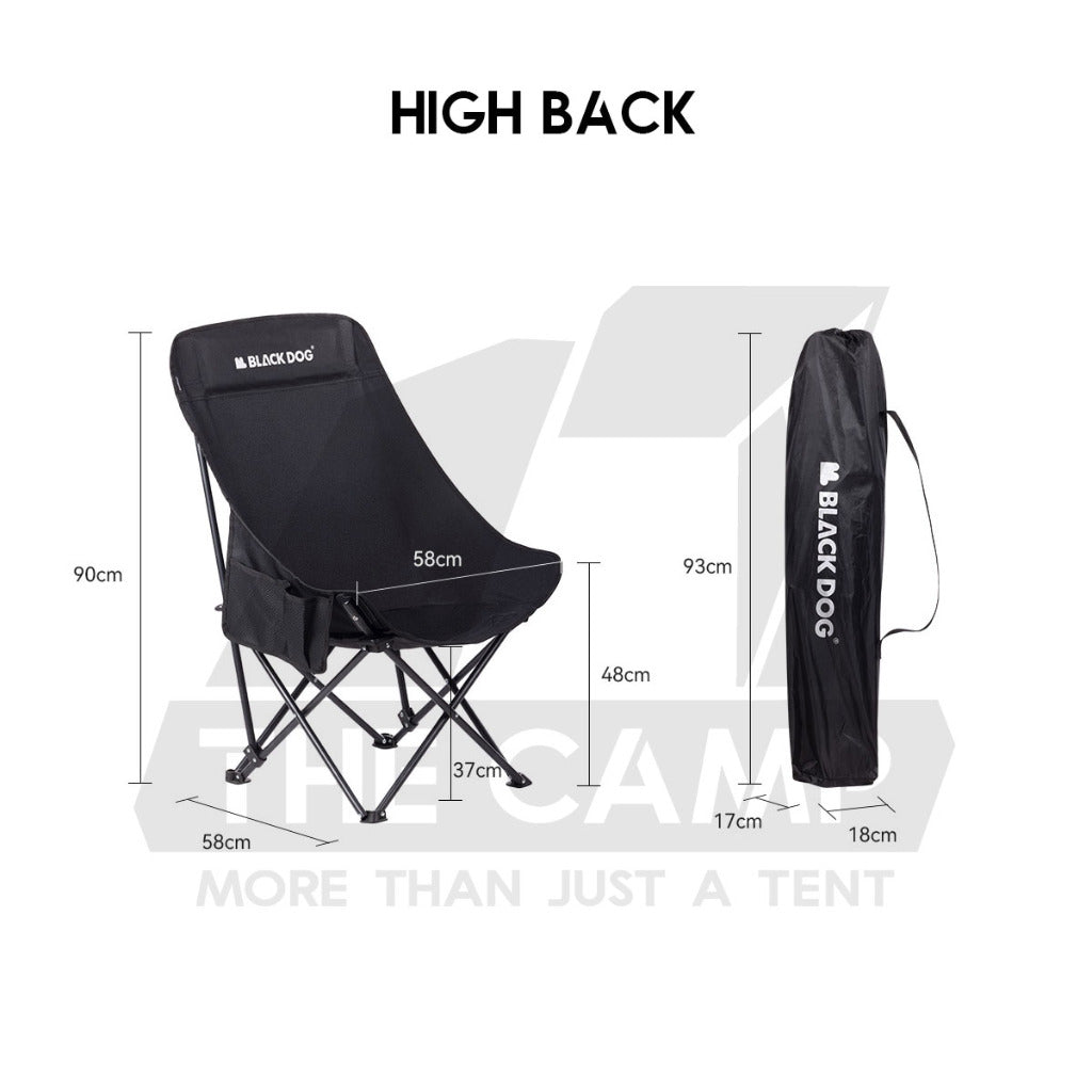 Blackdog Foldable Chair Camping Outdoor Foldable Folding Moon Chair Tent Table Flysheet Black CBD2300JJ020 CBD2300JJ026