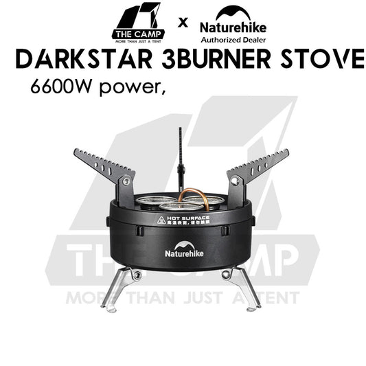 Naturehike Dark Star Three Burner Gas Stove 3300W Foldable IGT Table Half Plate Modular Outdoor Camping CNK2450CF019