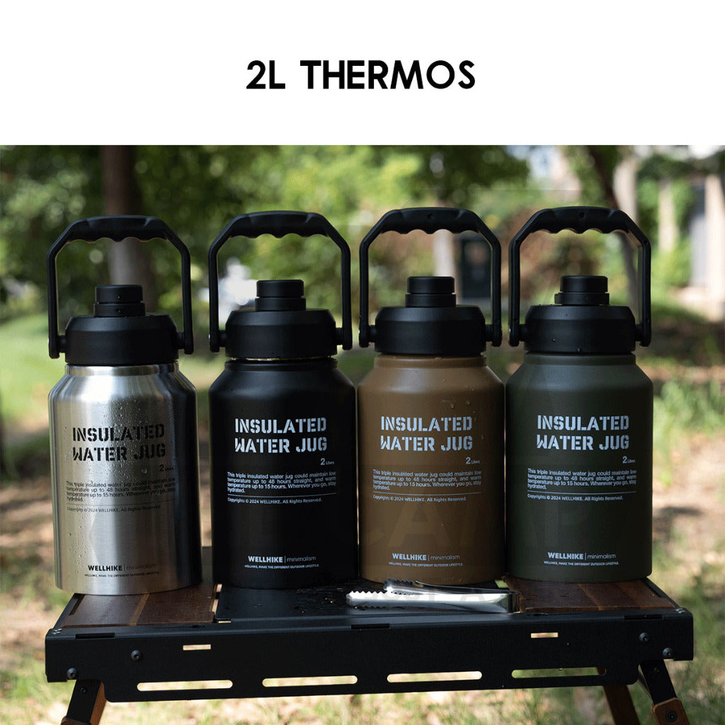Wellhike SWS 2L Thermos Bottle Tactical Portable Outdoor Camping Travel Stainless Steel 304 Ice Bucket Case