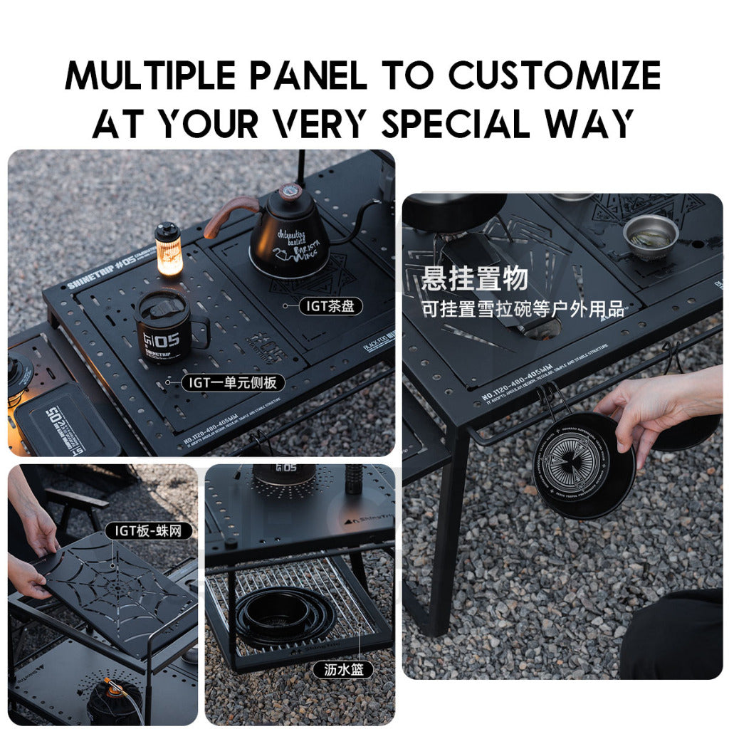 Shinetrip IGT Combination Table Module Accessories Plate Dish Rack Soto Stove Lamp Pole Spider Star Panel Tea Tray