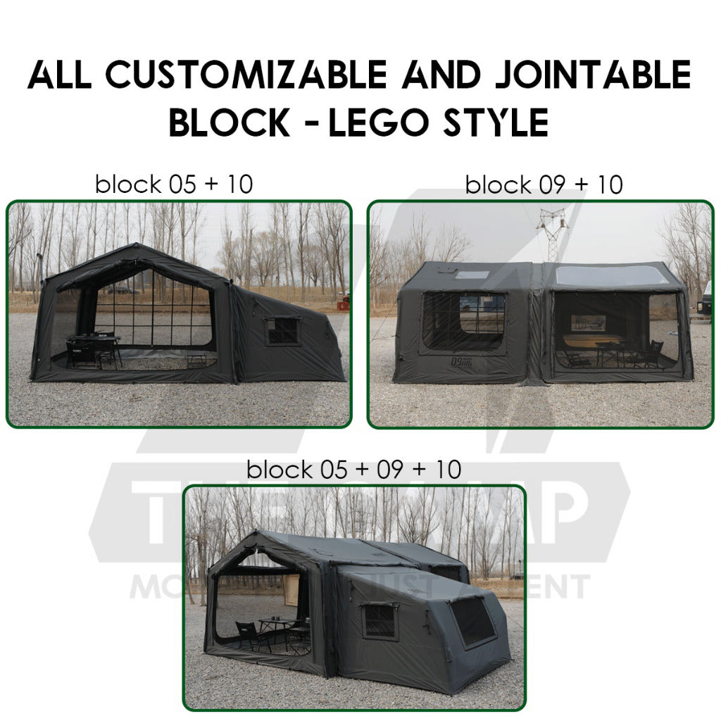 Spark Block 09 10 05 Air Tent Large Space Tactical Style Grey Black Khaki Beige Army Green Inflatable Khemah Angin Coody