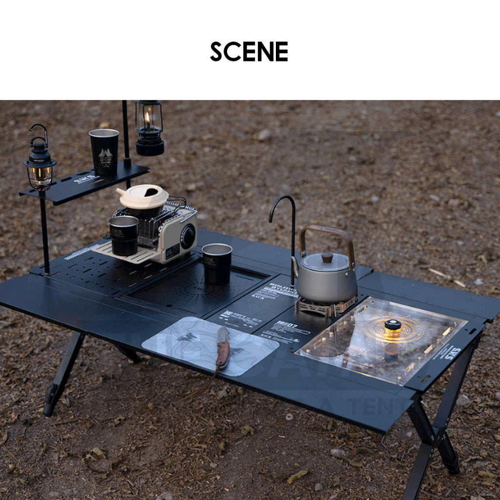 Wellhike SWS IGT Master Table Adjustable Height Expandable Spider Stove Acrylic Wood Plate Lamp Pole Water Dispenser
