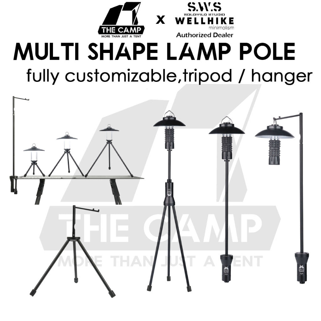 Wellhike SWS Multishape Lamp Pole Customizable Design Tactical Outdoor Camping Adjustable Height Table Light Stand