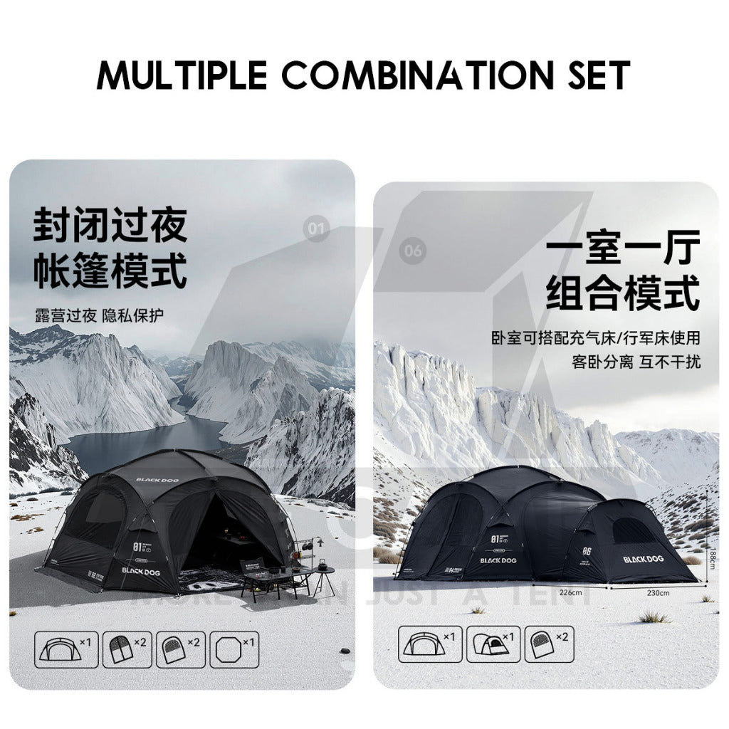 Blackdog Manual Dome Shelter with optional Tent Flysheet Car Connector Groundsheet Door Cloth Mesh CBD2550WS010