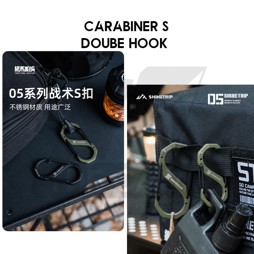 Shinetrip Carabiner S type D type Tactical Design Stainless Steel / Aluminium Alloy Buckle Clip Key Chain Outdoor