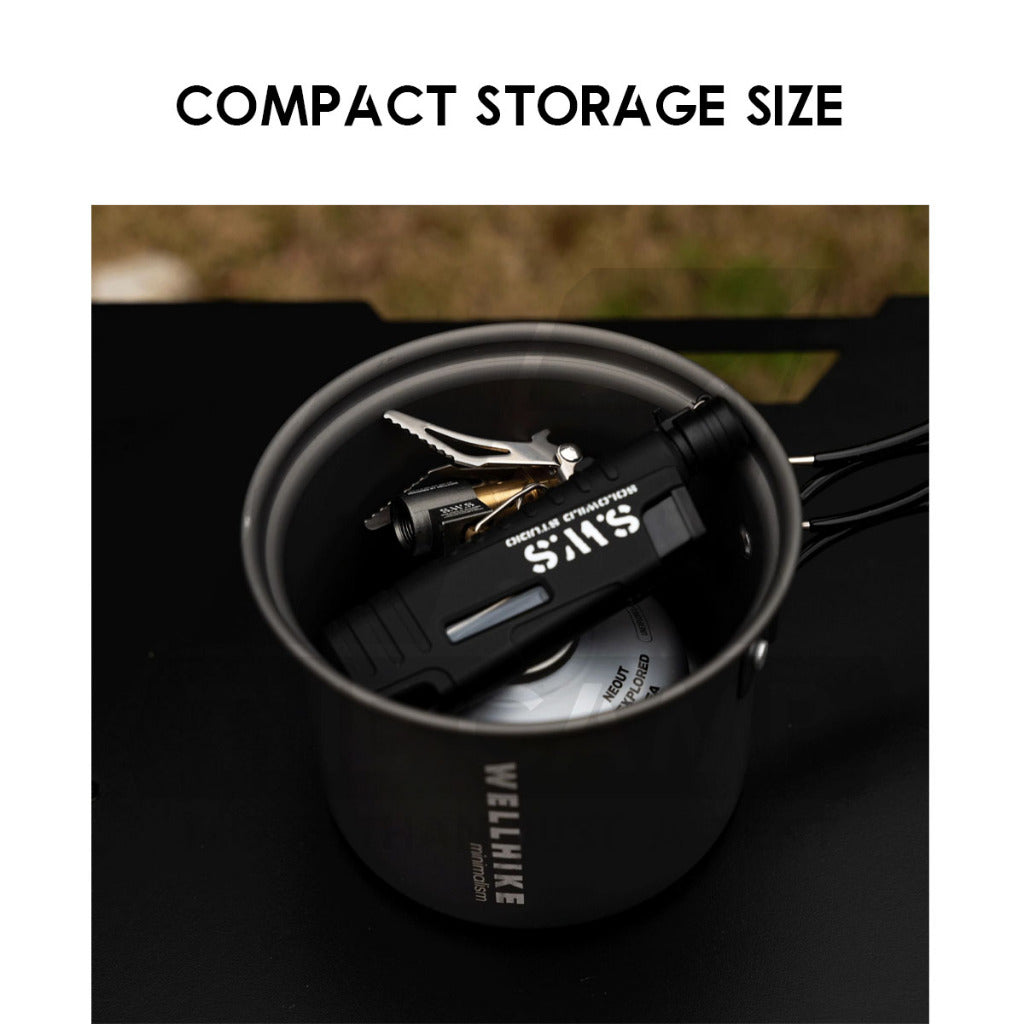 Wellhike SWS Foldable Mini Stove Butane Gas Burner 2700W Outdoor Camping Portable Stove Head Titanium