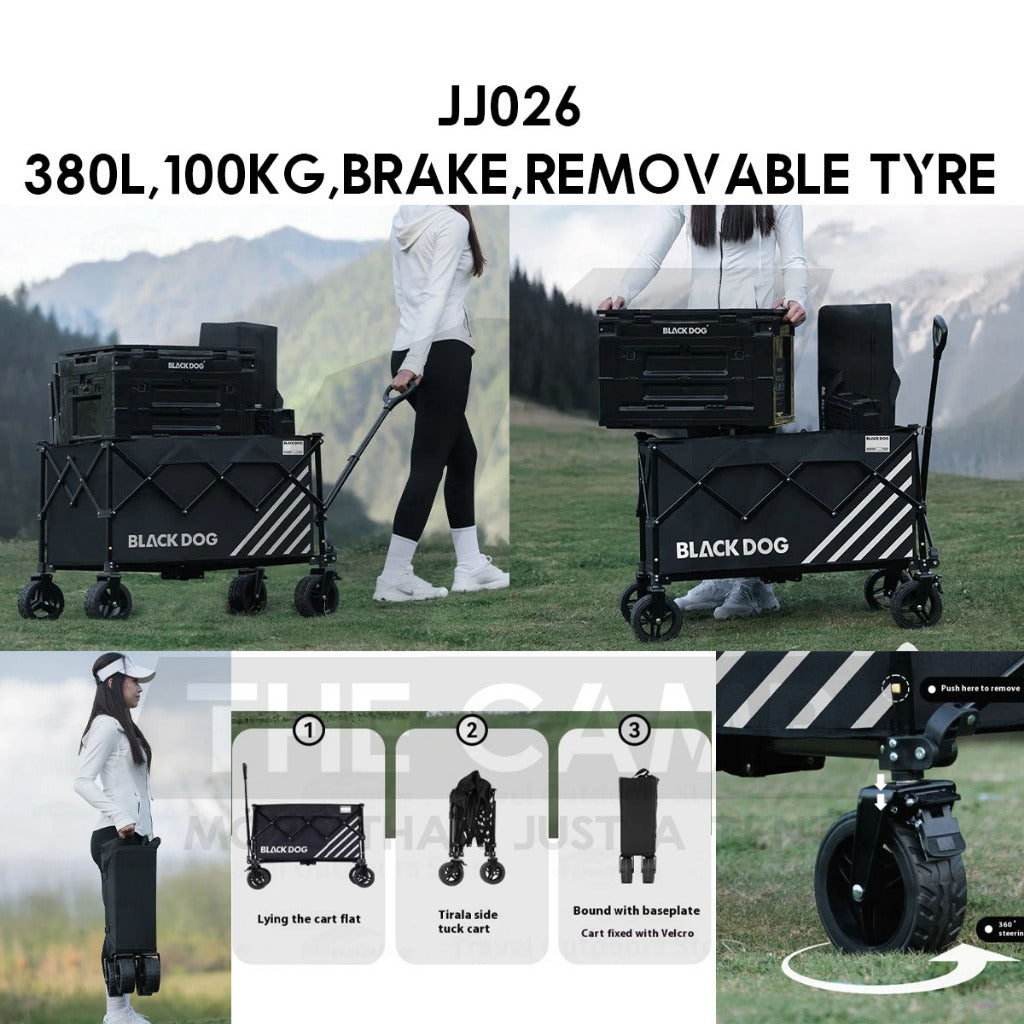 Blackdog Camping Wagon Cart Thickwheel Citywalk 150L 200L 320L 380L 450L Trolley Table Top BD-TC002 CBD2450JJ014