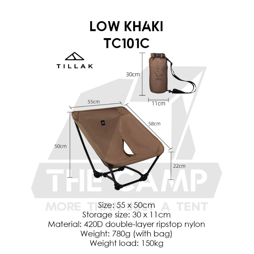 Tillak Moon Chair Low Back High Back 1000D Cordura Foldable Outdoor Camping Compact Size Kerusi Healing