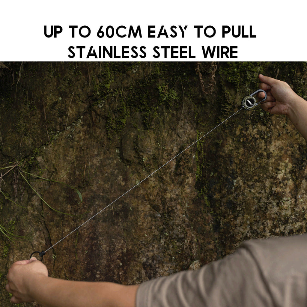 Retractable Buckle Lanyard Clip Carabiner Outdoor Camping Tactical Pull Badge Keychain Anti Lost Thief Light Hanger