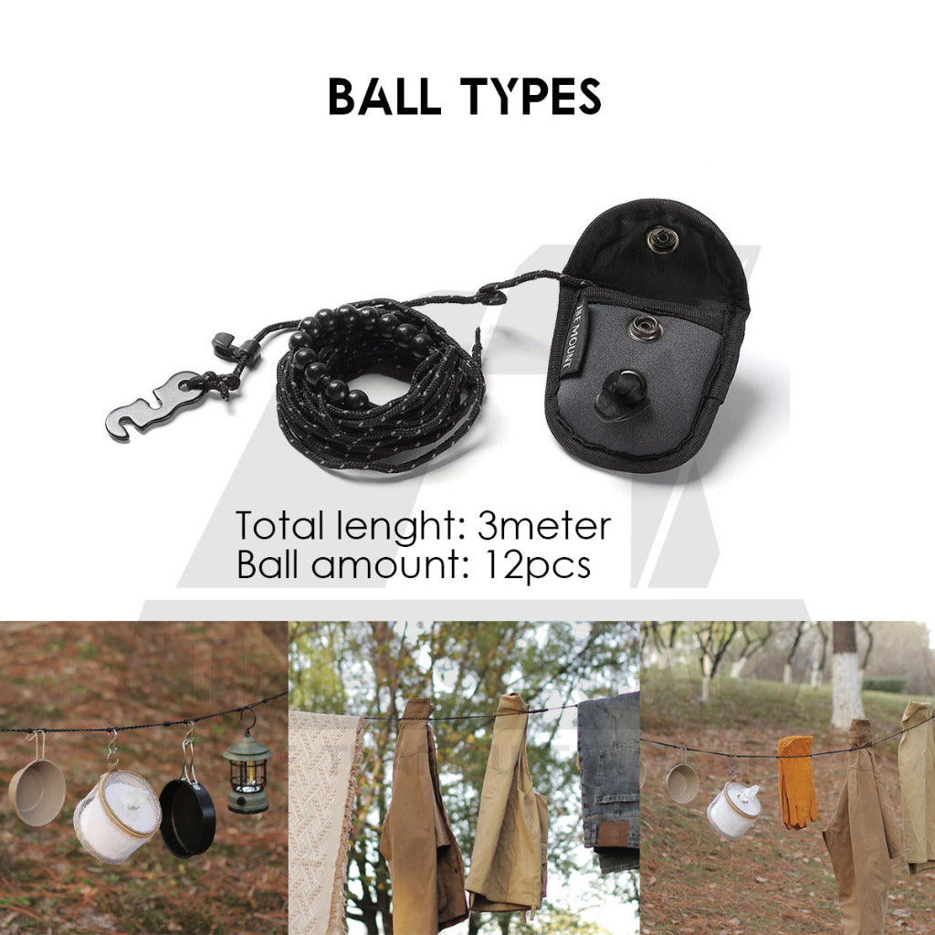 Outdoor Camping Hanging Strap Rope Tent Belt Light Hanger Hanging String Lanyard Hook Carabiner Buckle Black Shinetrip