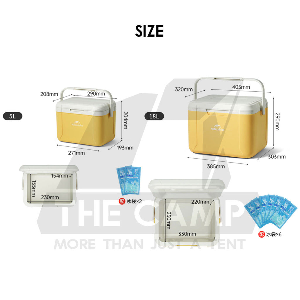 Naturehike Portable JY PU Cooler Box 5L 18L Ice Box Camping Outdoor Picnic Refrigerator 48 hours Freezer CNK2450CF012
