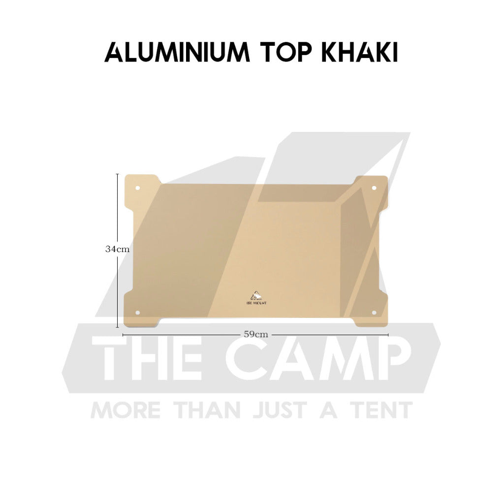 Iron Steel Mesh Camping Rack Table Foldable Portable Stacking Storage Rack Bamboo Wood Top Picnic Outdoor