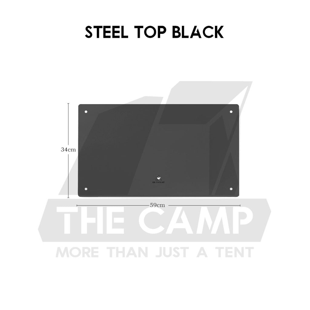 Iron Steel Mesh Camping Rack Table Foldable Portable Stacking Storage Rack Bamboo Wood Top Picnic Outdoor