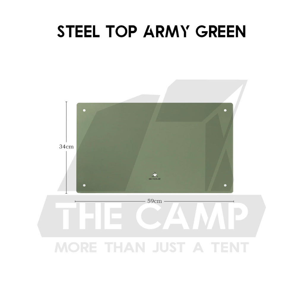 Iron Steel Mesh Camping Rack Table Foldable Portable Stacking Storage Rack Bamboo Wood Top Picnic Outdoor