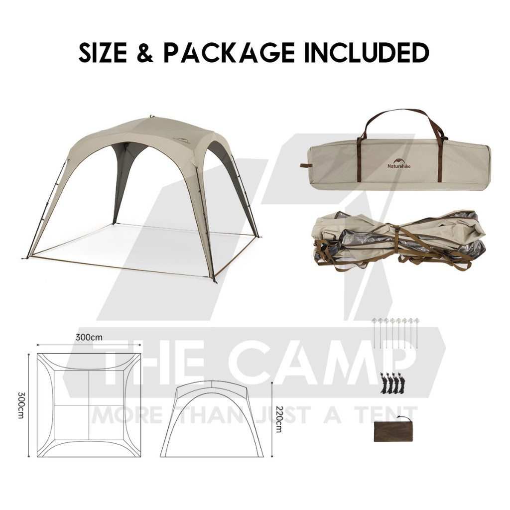 Naturehike Auto Dome Shelter Camping Tarp Inner Tent Extension Flysheet Door Mesh TPU Cloth Groundsheet CNK230WS014