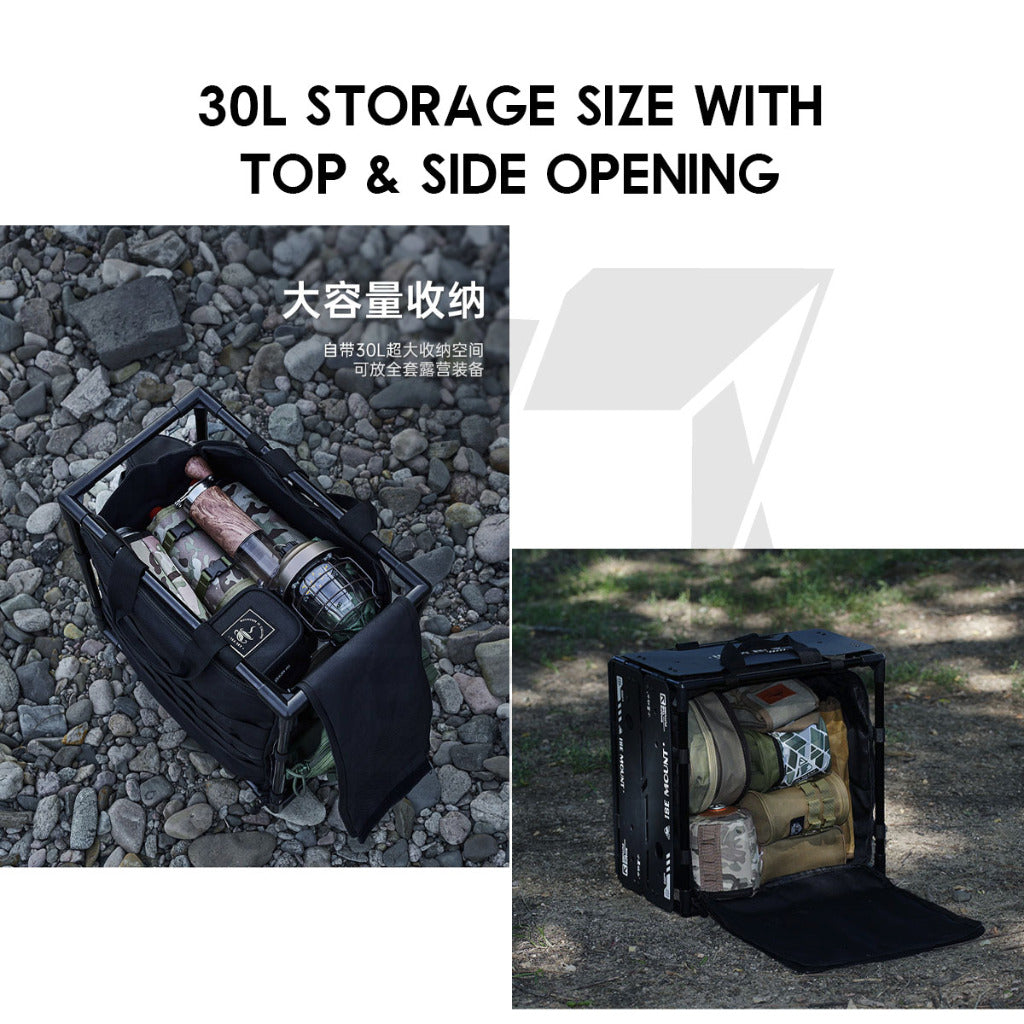 Tactical Table Set Field Office Outdoor Camping Black with Rack Aluminium Alloy Light Weight Compact Suitcase Helinox