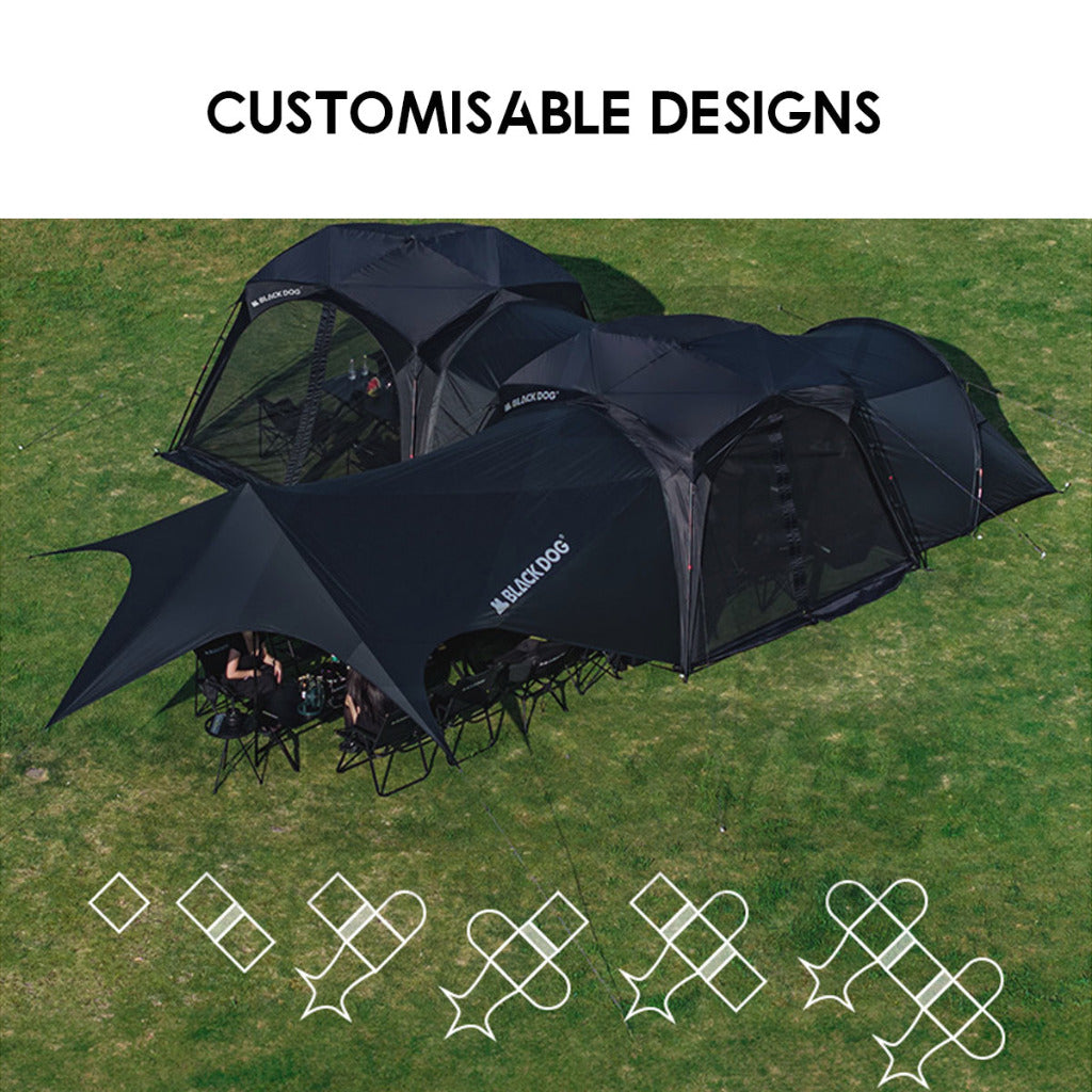 Blackdog Auto Dome Shelter Quick Opening Inner Tent Extension Flysheet Door Mesh Cloth TPU Groundsheet CBD2450WS010