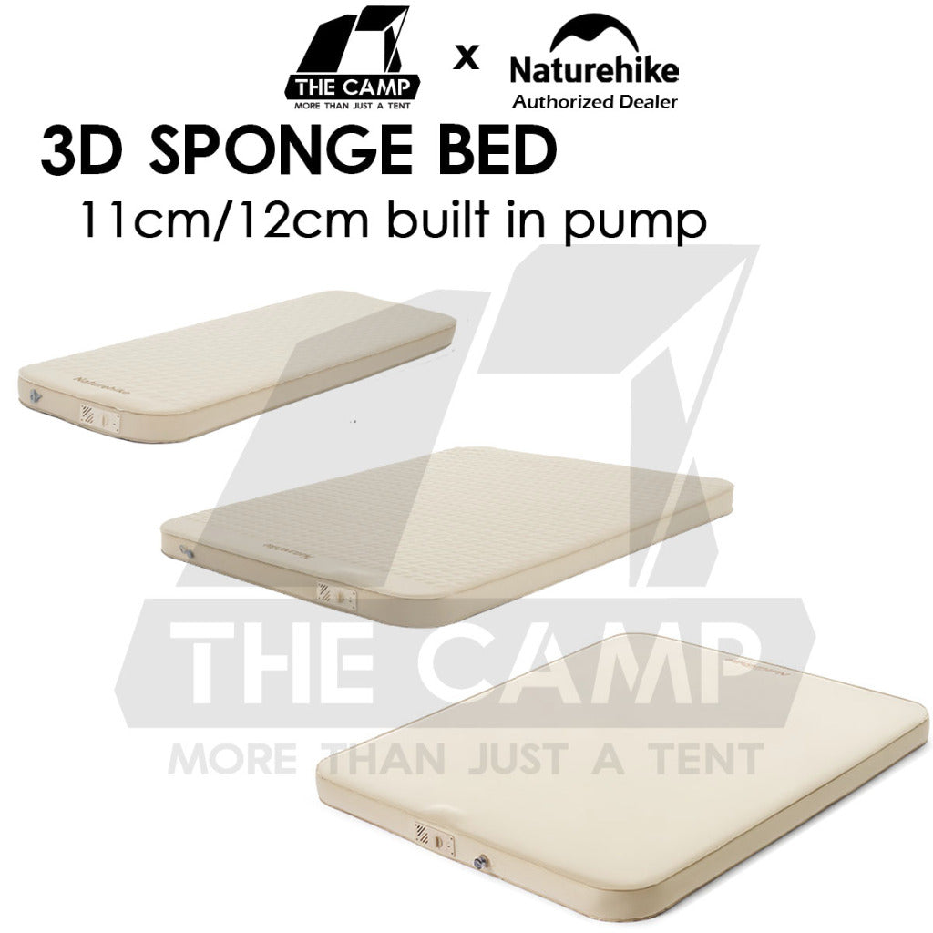Naturehike 3D Sponge Bed 12cm 11cm Mattress Auto Inflate Inflatable Pad Tilam YuGu C12 CNK2300WS011 CNH23DZ10002