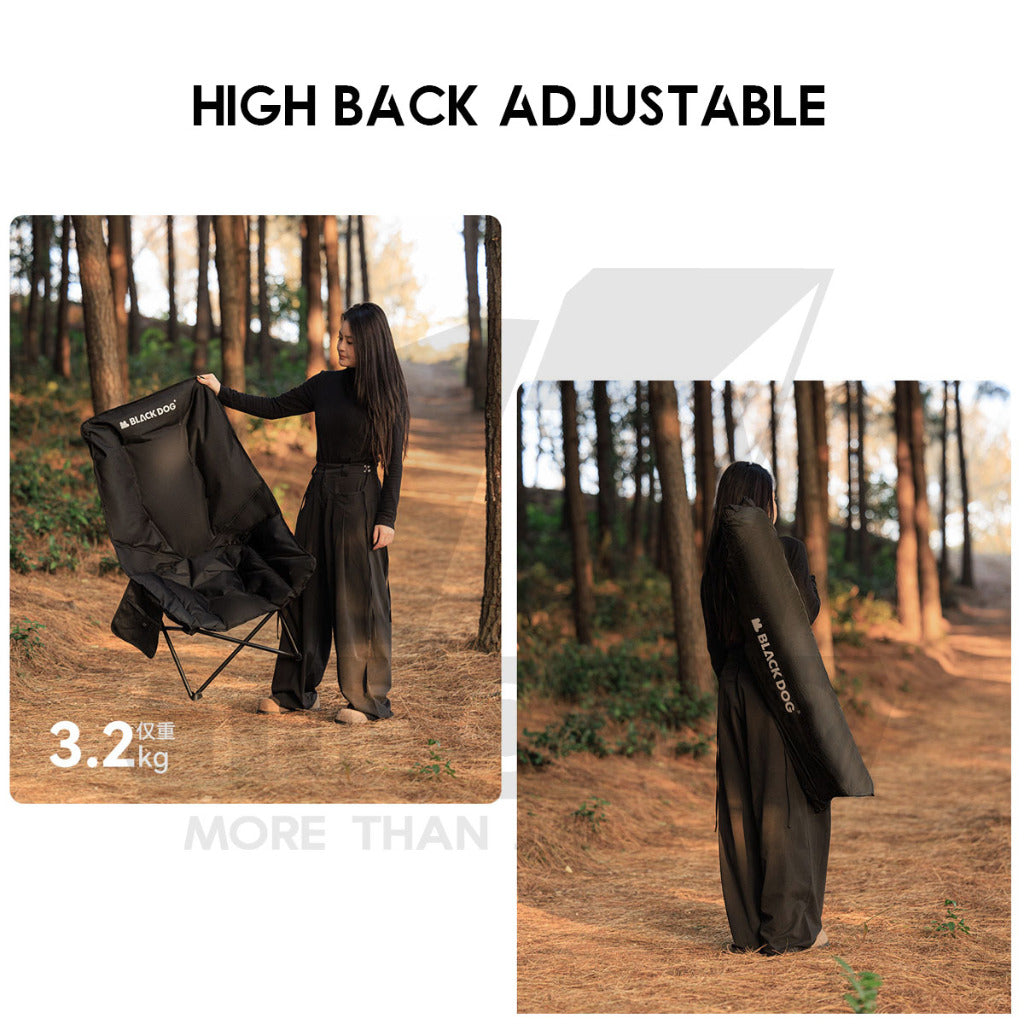 Blackdog Foldable Chair Camping Outdoor Foldable Folding Moon Chair Tent Table Flysheet Black CBD2300JJ020 CBD2300JJ026