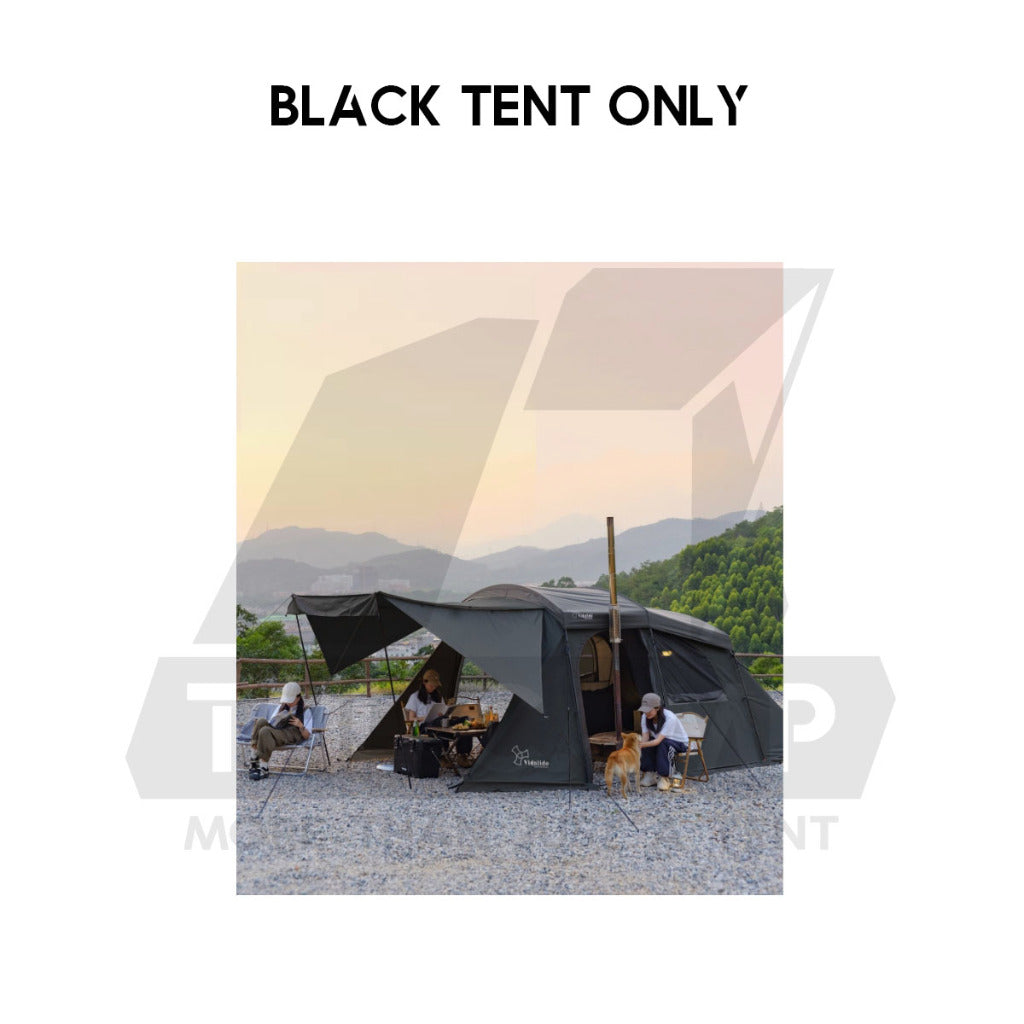 Vidalido SanStay Tunnel Tent with Optional TPU Door Outdoor Camping 1 Bedroom 2 Living Rooms Silver Poon Saan Cabin